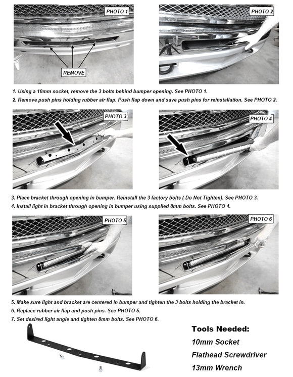 2007 - 2013 Chevy Silverado 1500 2500 3500 Bumper 22" Straight Light Bar Mount - WeiSen - ZT085