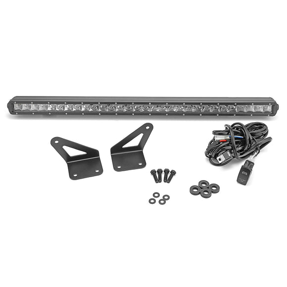 2007 - 2018 Jeep Wrangler JK Hood Ditch 31" Single Row LED Light Bar Bracket Kit - WeiSen - ZT094+LED014+WI002
