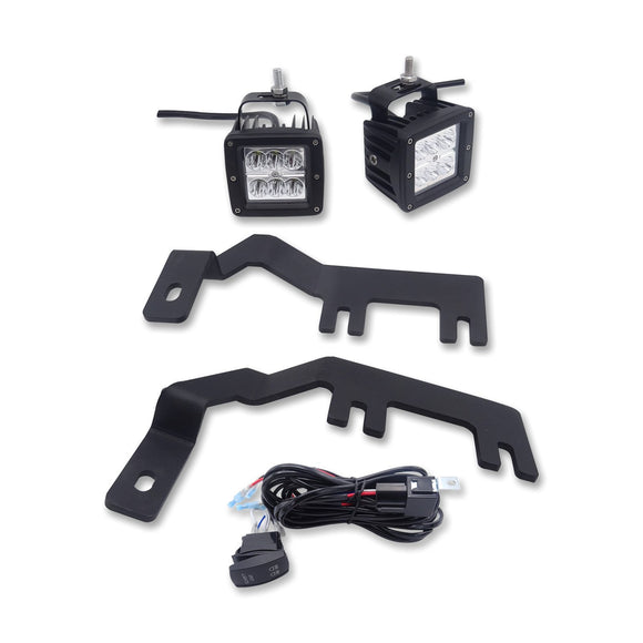 Chevrolet Colorado GMC Canyon Cube Spot LED Lights Pod Hood Hinge Mounts Lighting Exterior - WeiSen - ZT106+LED001+WI005 - A