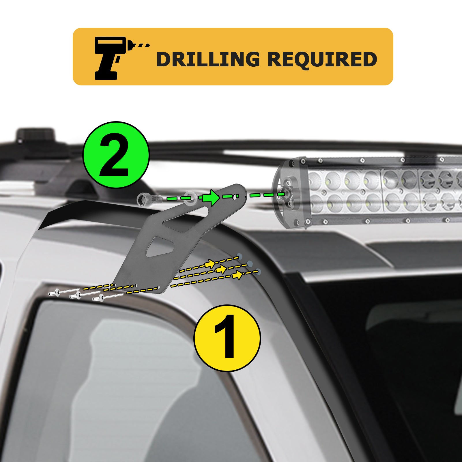 1999-2010 Jeep Grand Cherokee Roof Over 52" LED Light Bar Mounting Brackets