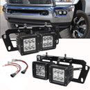 2009 - 2012 Dodge Ram 1500 18W Dually Fog Light Hidden Bumper Bracket Kit W/Pulg - WeiSen - ZT006+LED001*2+WI011 - A