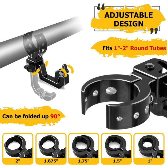 1 - 2" Round Roll Bar UTV Roll Cage Helmet Hook Goggles Bottles Holder for Polaris RZR XP 1000 PRO Maverick X3 - WeiSen - 80110002