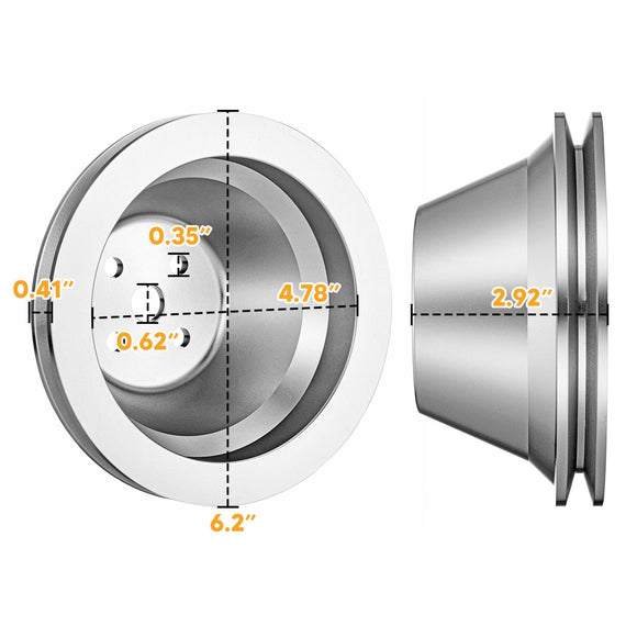 1 Groove Water Pump Pulley V - Belt for 1969 - UP Small Block Ford 302 351w 351C 351W 351M - WeiSen - ZT203 - A