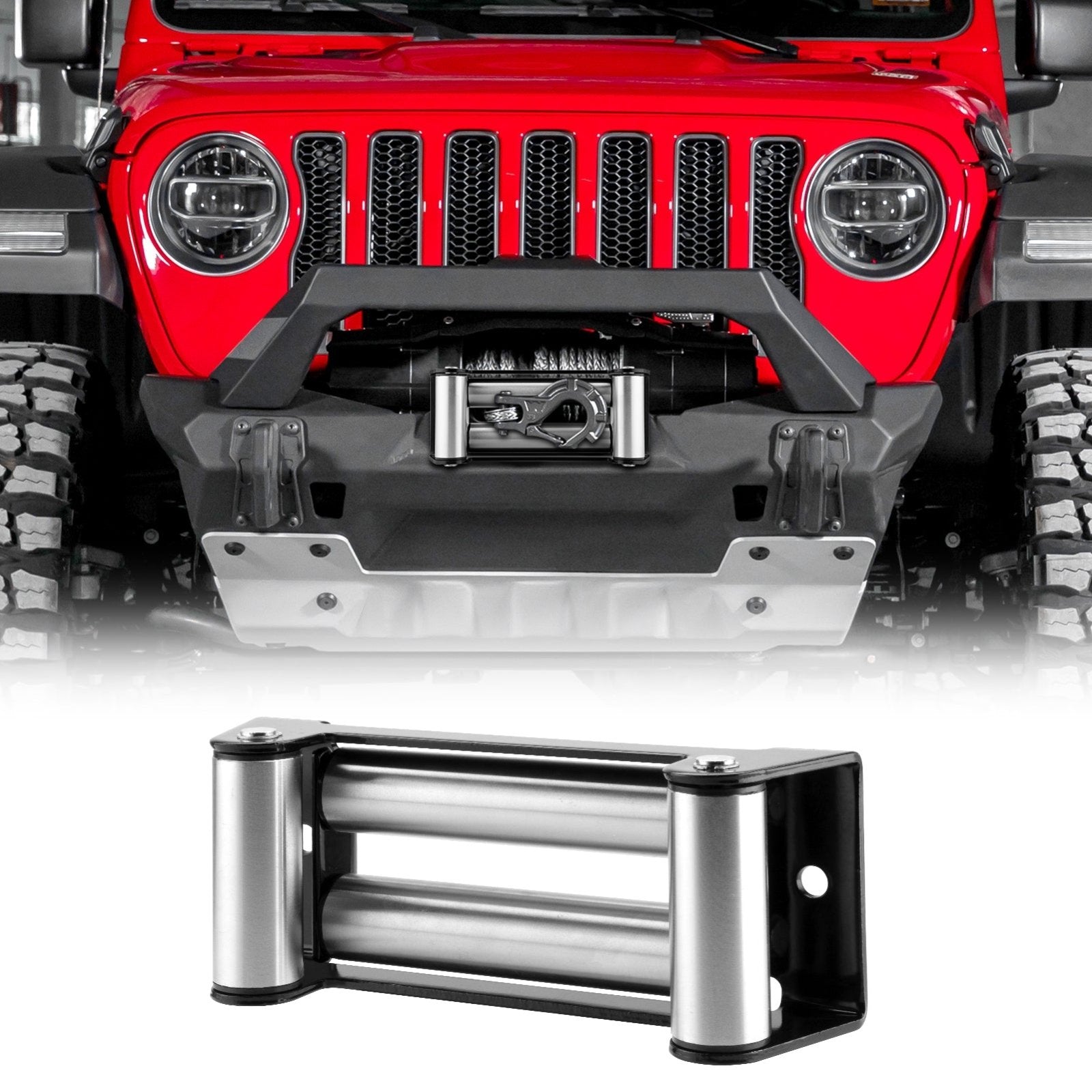 10" Heavy Duty Winch Roller Fairlead Cable Guide for Jeep SUV UTV Truck Winch - Weisen