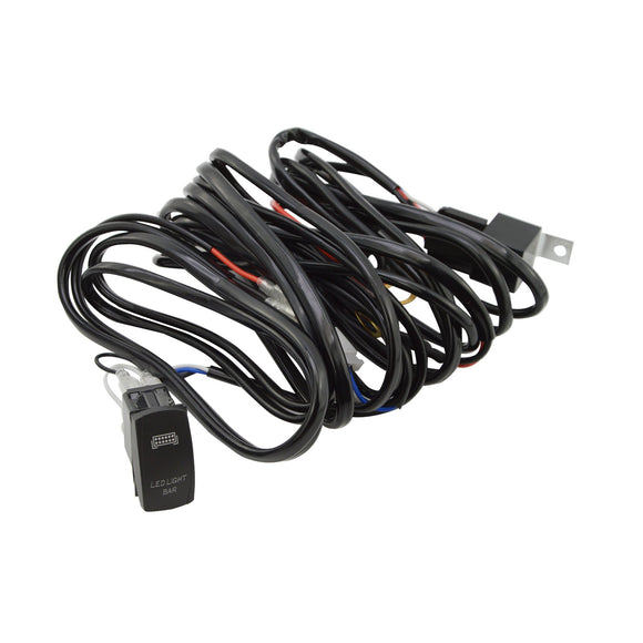 10ft 3 - Lead Wiring Harness Kit LED Light Bar ON - Off Rocker Switch w/ Relay Fuse - WeiSen - WI004