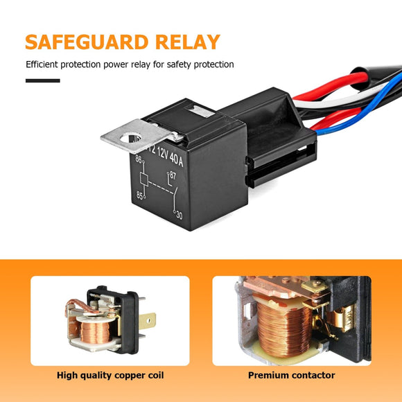 10FT LED Light Bar Wiring Harness Kit ON/OFF Rocker Switch Relay Fuse - WeiSen - 70203020