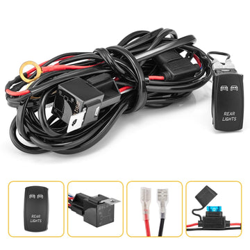 10ft Rear Lights Wiring Harness Kit 12V Fuse Relay ON/OFF Rocker Switch - WeiSen - WI005 - B