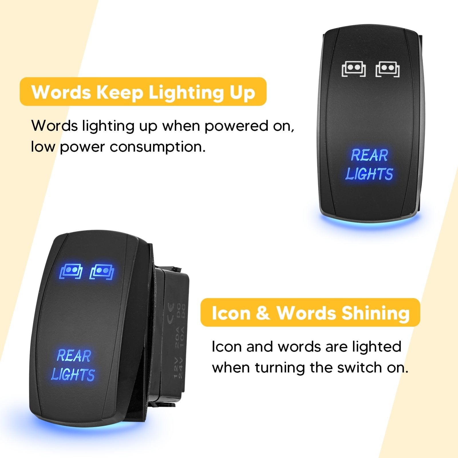 10ft Rear Lights Wiring Harness Kit 12V Fuse Relay ON/OFF Rocker Switc ...