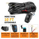 10FT Universal Off Road Rock Light Wiring Harness Kit for UTV ATV SUV Polaris RZR Maverick X3 Talon KRX YXZ - WeiSen - 80206022