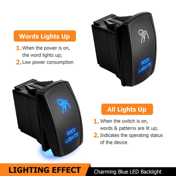 10FT Universal Off Road Rock Light Wiring Harness Kit for UTV ATV SUV Polaris RZR Maverick X3 Talon KRX YXZ - WeiSen - 80206022