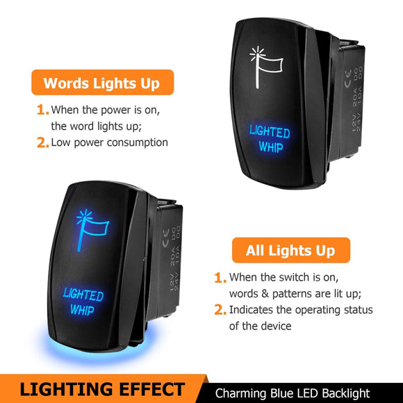 10FT Universal Off Road Whip Light Wiring Harness Kit for UTV ATV Jeep Truck Polaris RZR Maverick X3 Talon KRX YXZ - WeiSen - 80206021