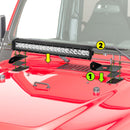 1997 - 2006 Wrangler TJ 4WD Upper Hood 120W 22" Straight LED Light Bar Kit - WeiSen - ZT042+LED004+WI002