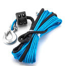 1/4" x 50' 10000LBS Synthetic Winch Rope 1/4'' Clevis Hook Stopper for UTV ATV - WeiSen - 80310009+80310012+80310013