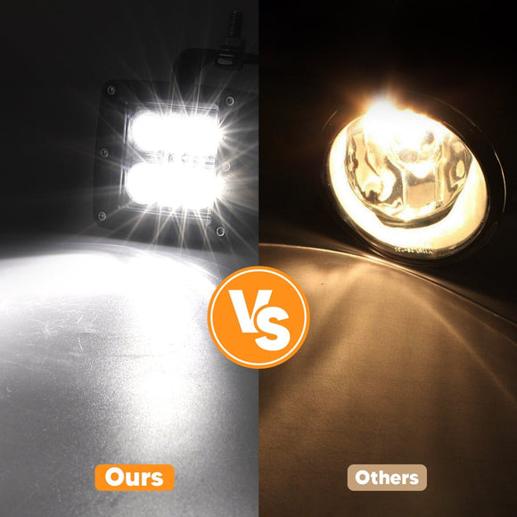 1993 - 1998 Grand Cherokee ZJ 4WD/2WD Side Hood Ditch LED Light Pod & Mount Bracket Kit - WeiSen - ZT192+LED001+WI001