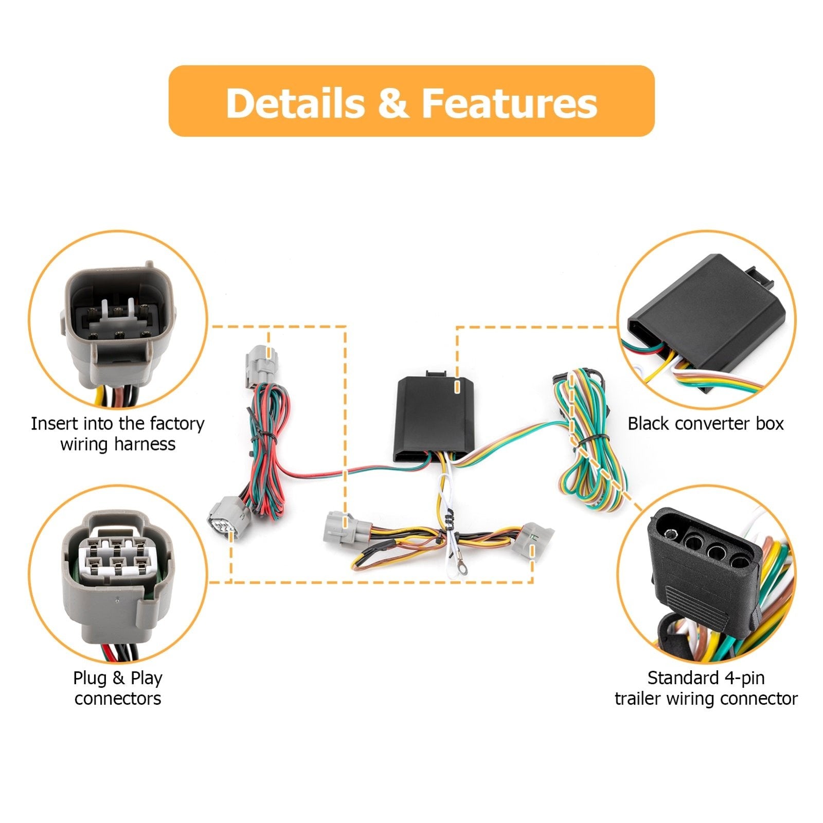 1993-2015 Toyota Tacoma T100 Hilux Vehicle-Side 4-Pin Trailer Wiring Harness w/ Plug & Play Connector - Weisen