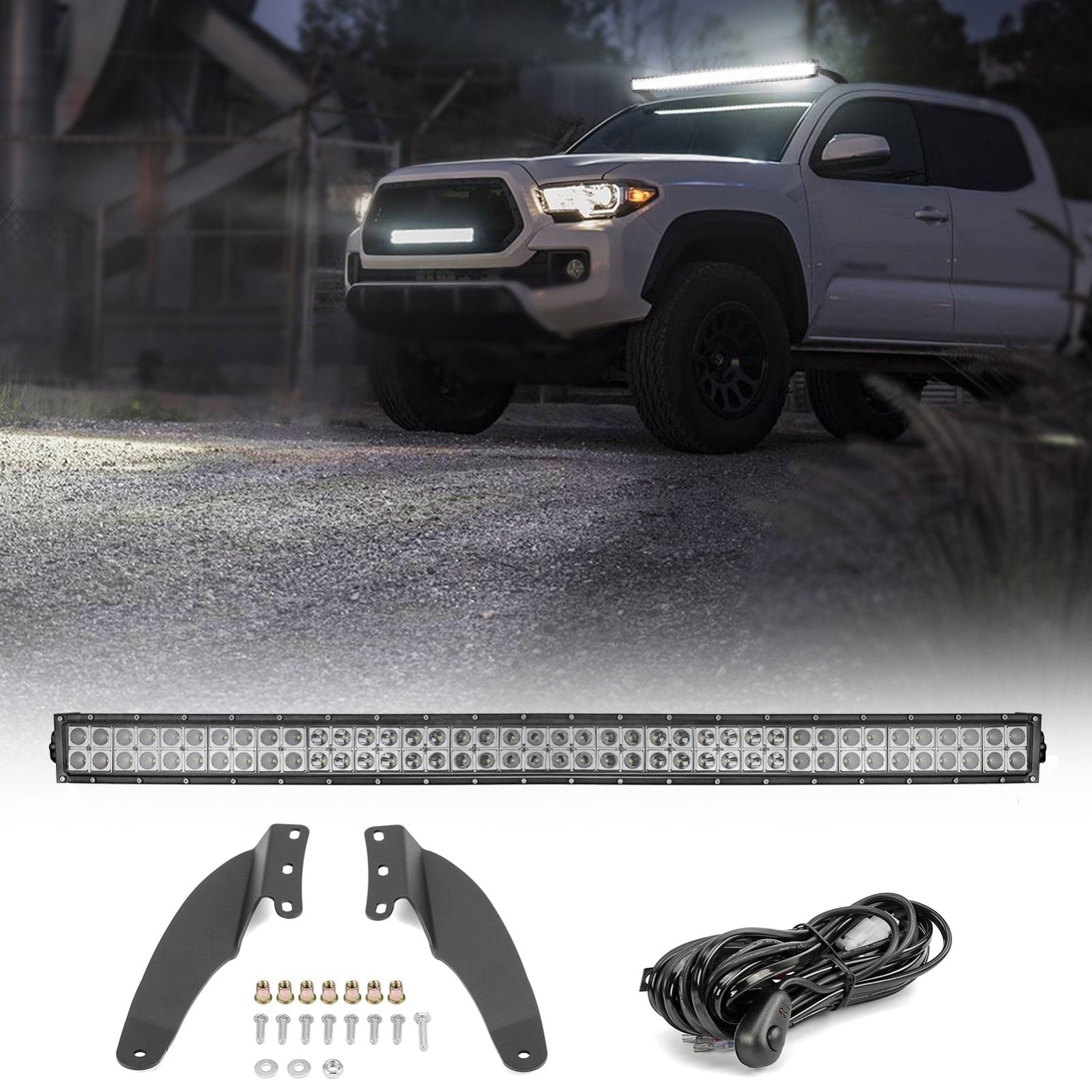 1995-2004 Toyota Tacoma 4Runner 42" Curved LED Light Bar Roof Mount Bracket Wire Kit - Weisen