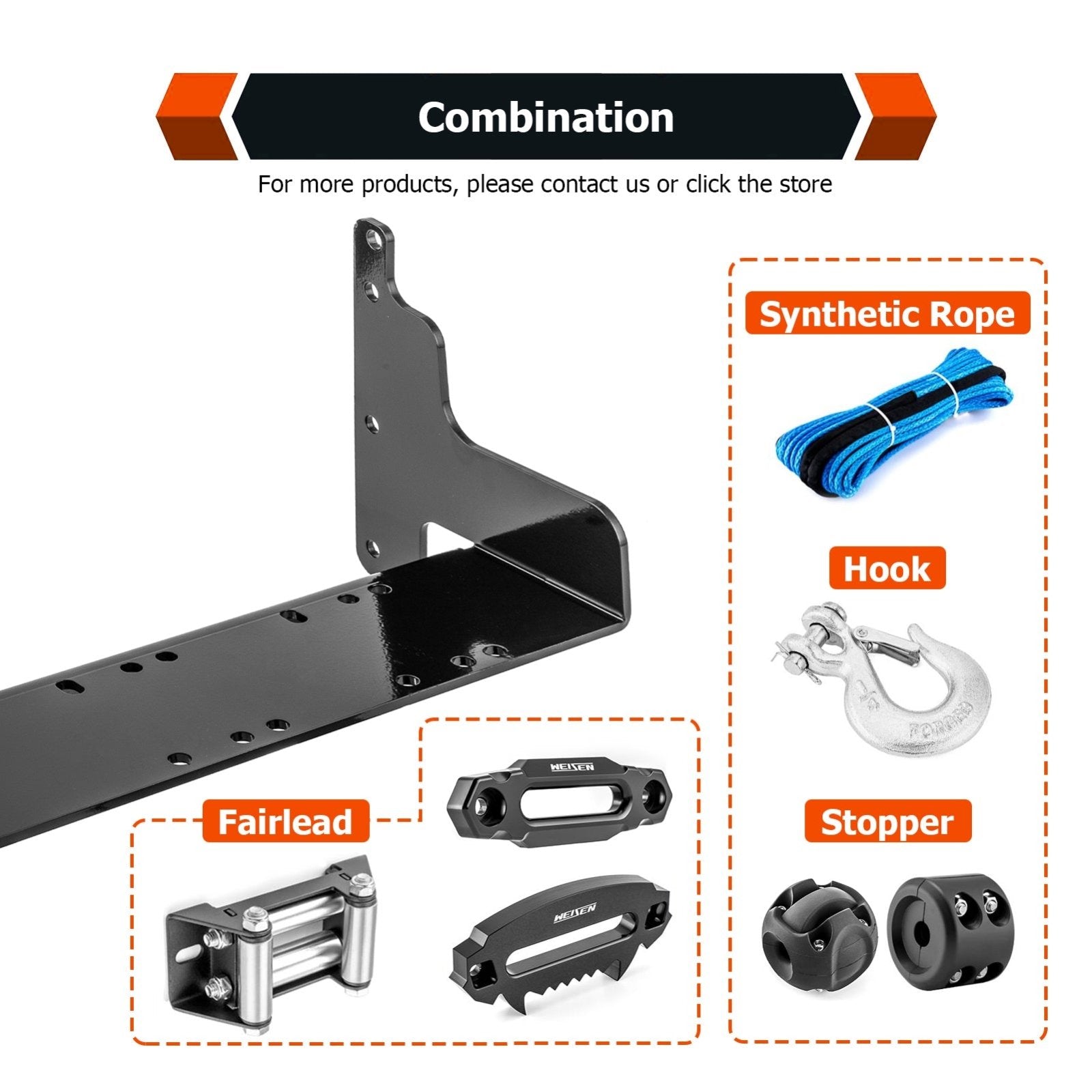 1995-2010 Polaris Sportsman 300-500 UTV Steel Winch Mounting Plate Bracket - Weisen