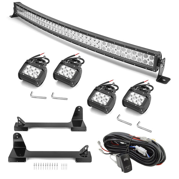 1996 - 2002 Toyota 4Runner 42" Curved LED Light Bar + 4PCS 18W Work Light Pod Kit - WeiSen - 70101037+70202008+70201005*2+70203007