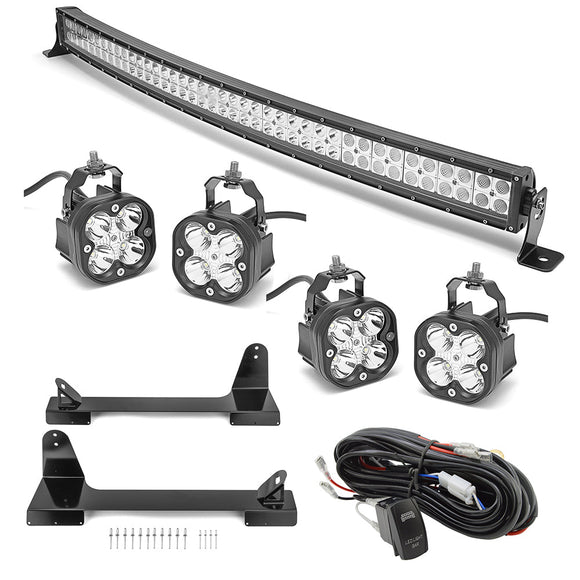 1996 - 2002 Toyota 4Runner 42" Curved LED Light Bar + 4PCS 40W Work Light Pod Kit - WeiSen - 70101037+70202008+70201006*2+70203007