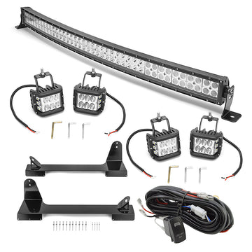 1996 - 2002 Toyota 4Runner 42" Curved LED Light Bar + 4PCS 60W Work Light Pod Kit - WeiSen - 70101037+70202008+70201003*2+70203007