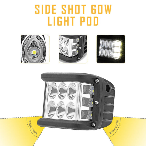 1996 - 2002 Toyota 4Runner 42" Curved LED Light Bar + 4PCS 60W Work Light Pod Kit - WeiSen - 70101037+70202008+70201003*2+70203007