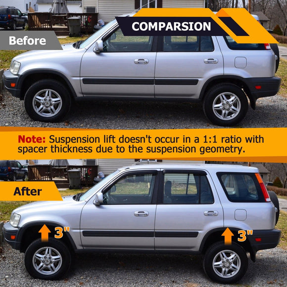 1997 - 2001 Honda 1st Gen CR - V 4WD 4x4 2WD 4x2 Heavy Duty Steel Front & Rear 3" Full Leveling Lift Kit - WeiSen - 70401040