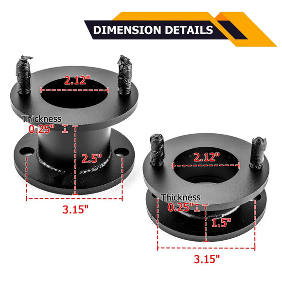 1997 - 2001 Honda 1st Gen CR - V 4WD 4x4 2WD 4x2 Heavy Duty Steel Front & Rear 3" Full Leveling Lift Kit - WeiSen - 70401040
