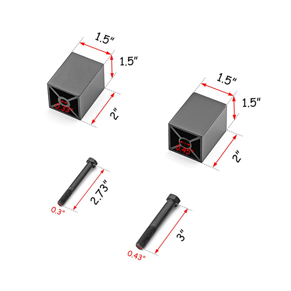 1997 - 2006 Jeep Wrangler TJ Bolt - On CNC Aluminum 2" Seat Riser Kit - WeiSen - 70305004