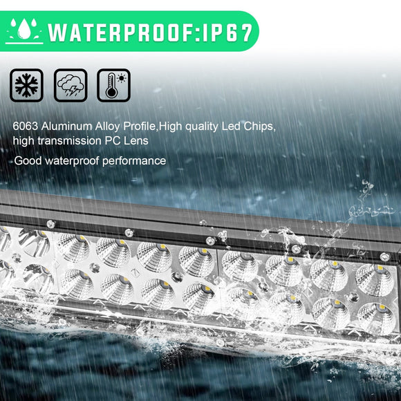 1999 - 2010 Jeep Grand Cherokee 52" Curved LED Light Bar Upper Roof Bracket Wire - WeiSen - 70101023+LED013+WI001 - A