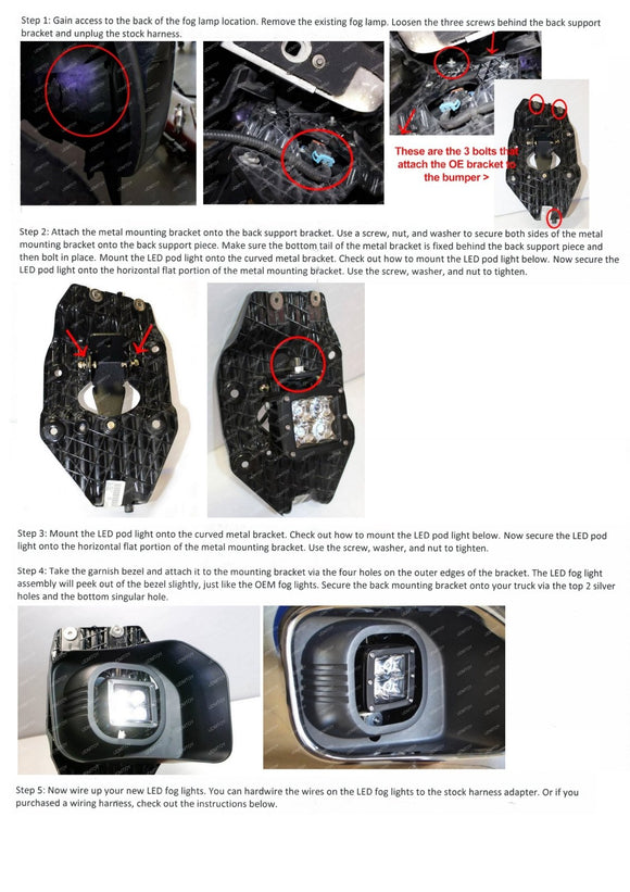 1999 - 2016 Ford F250 F350 F450 Super Duty Front Bumper Fog Light Mount Brackets - WeiSen - ZT079