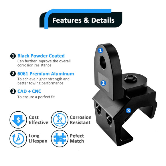 1x Aluminum Whip Light Mounting Bracket for Polaris General Ranger Can - Am Defender Commander Maverick Sport Trail - WeiSen - 80109004