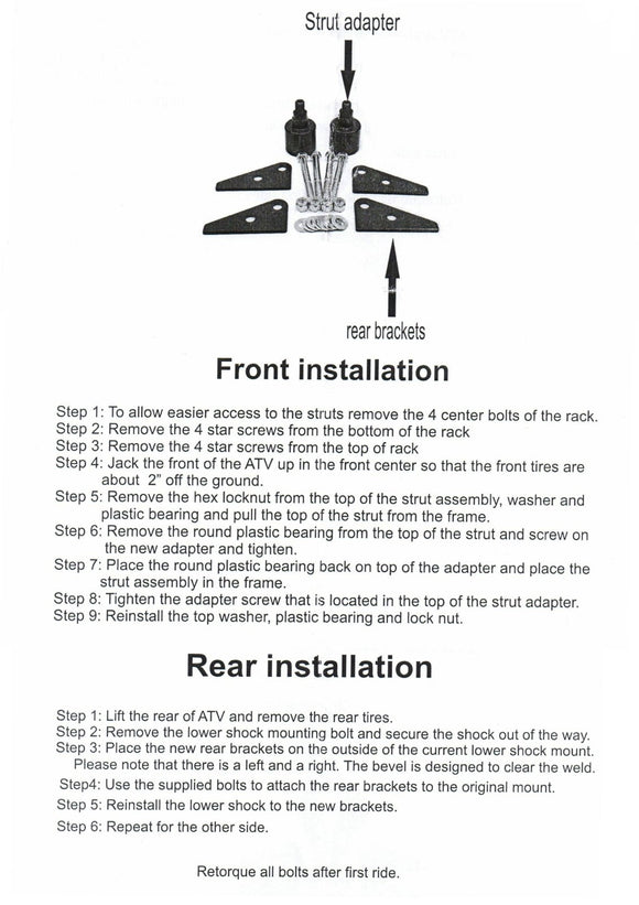2002 - 2008 Polaris Ranger 500 700 UTV Billet Aluminum 2" Full Lift Leveling Kit - WeiSen - ZT066 - B
