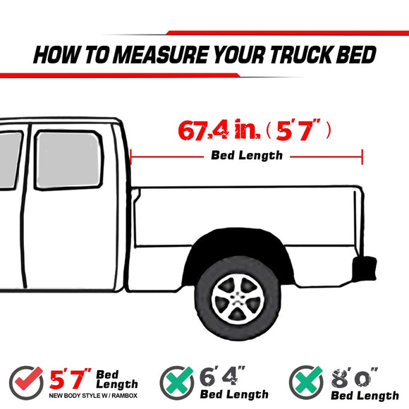 2002 - 2018 Dodge RAM 1500/2500/3500 8ft No drill Truck Bed Rack Base Hardware Kit - WeiSen - 70120004