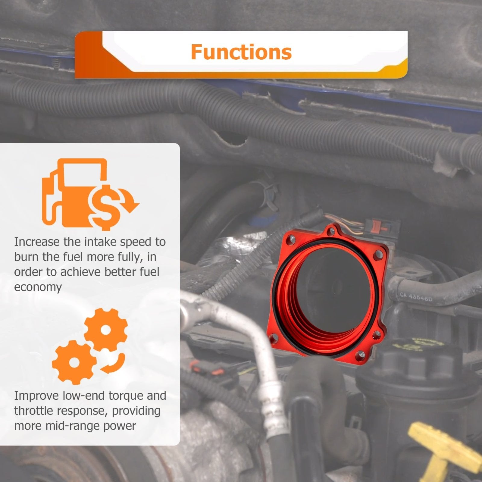 2003 - 2008 Dodge Ram 1500/2500/3500 Dodge Durango Heavy Duty 6061 Aluminum Throttle Body Spacer Kit - WeiSen - 70508008