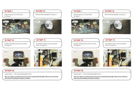 2003 - 2009 Dodge Ram 1500/2500/3500 Lower Bumper Fog Light Pod Mount Bracket - WeiSen - ZT076