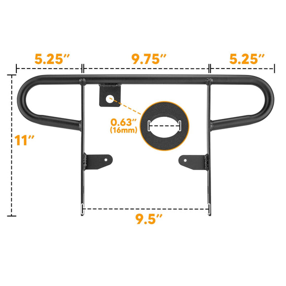 2004 - 2023 Yamaha YFZ450 Black Steel Rear Back Wide Grab Bar Bumper - WeiSen - 80306006