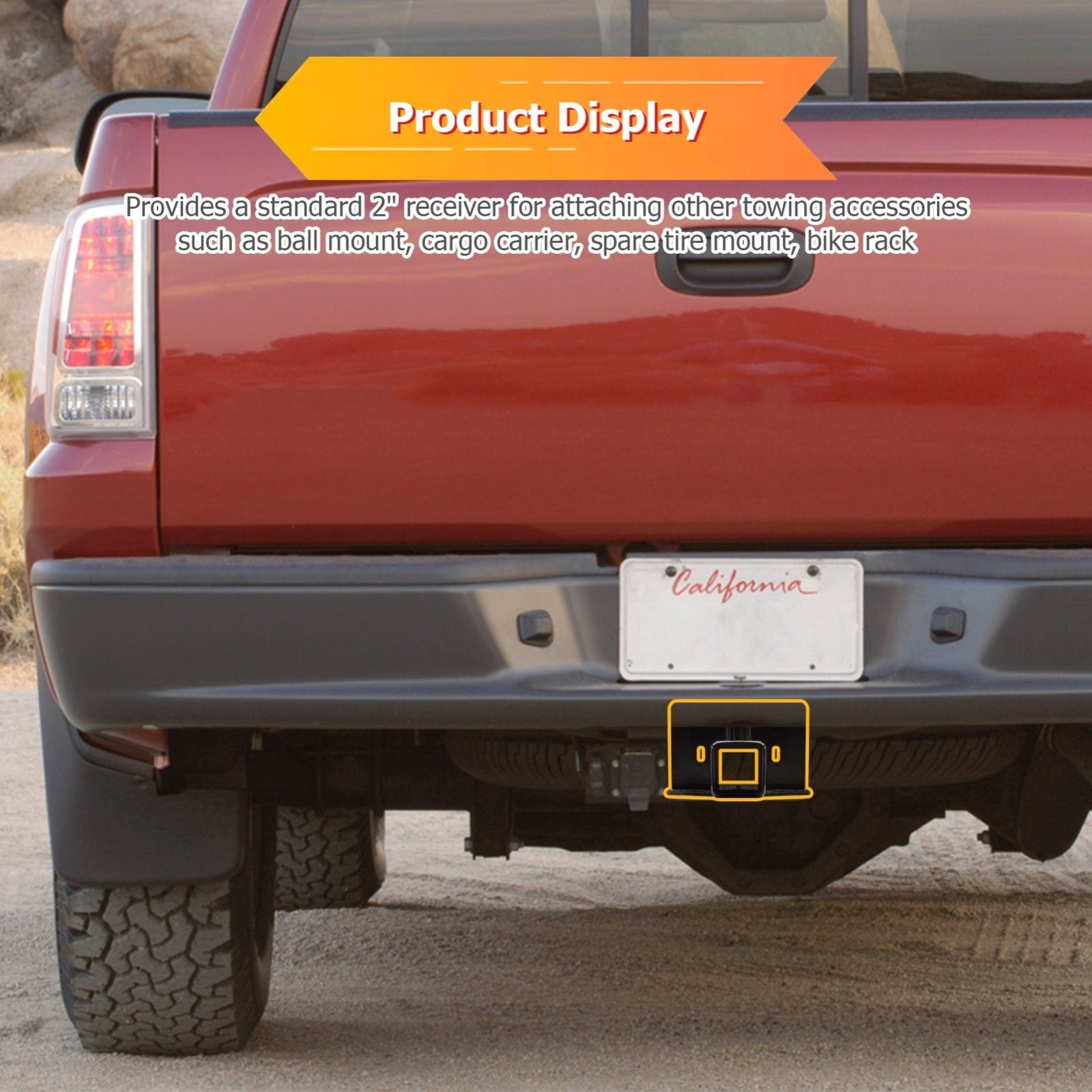 2005-2010 Dodge Dakota Heavy Duty Steel Rear Towing Hitch 2