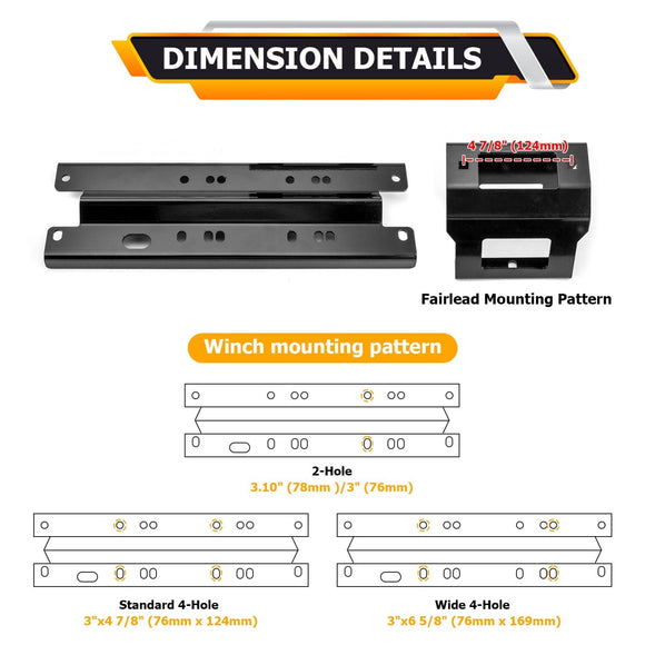 2005 - 2010 Polaris Sportsman 400 450 500 800 ATV Heavy Duty Steel Winch Mounting Bracket - WeiSen - 80106032