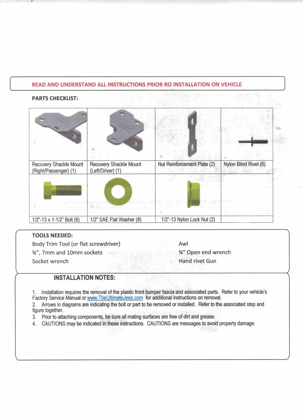 2005-2011 Jeep Commander & Grand Cherokee Front Bumper Heavy Steel Tow Hook Mount - Weisen