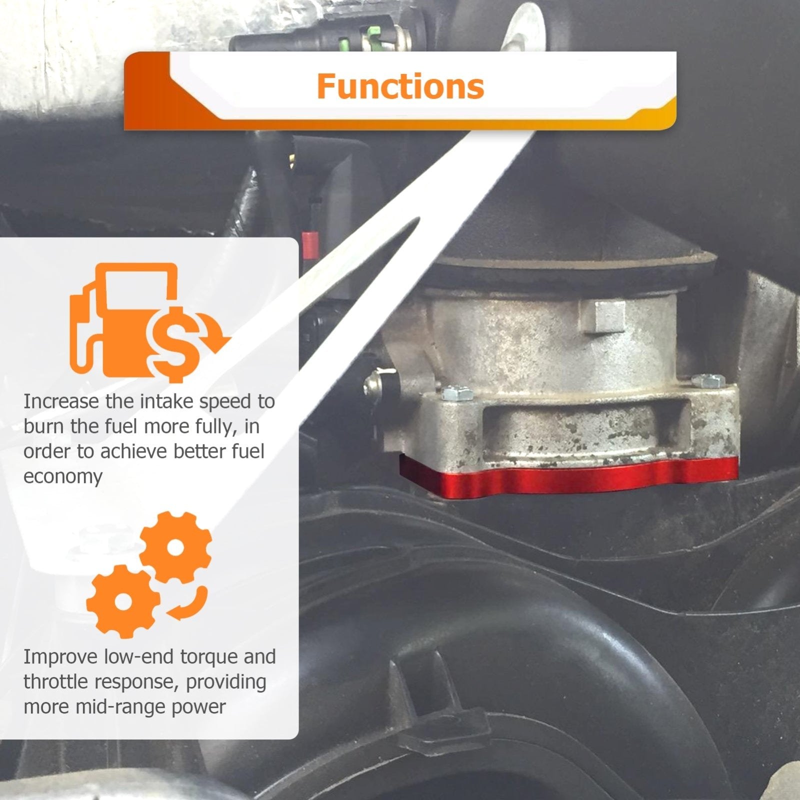 2005-2014 Ford Expedition F-150 250 350 w/ 5.4L V8 Gas Engiens Heavy Duty 6061 Aluminum Throttle Body Spacer Kit - Weisen