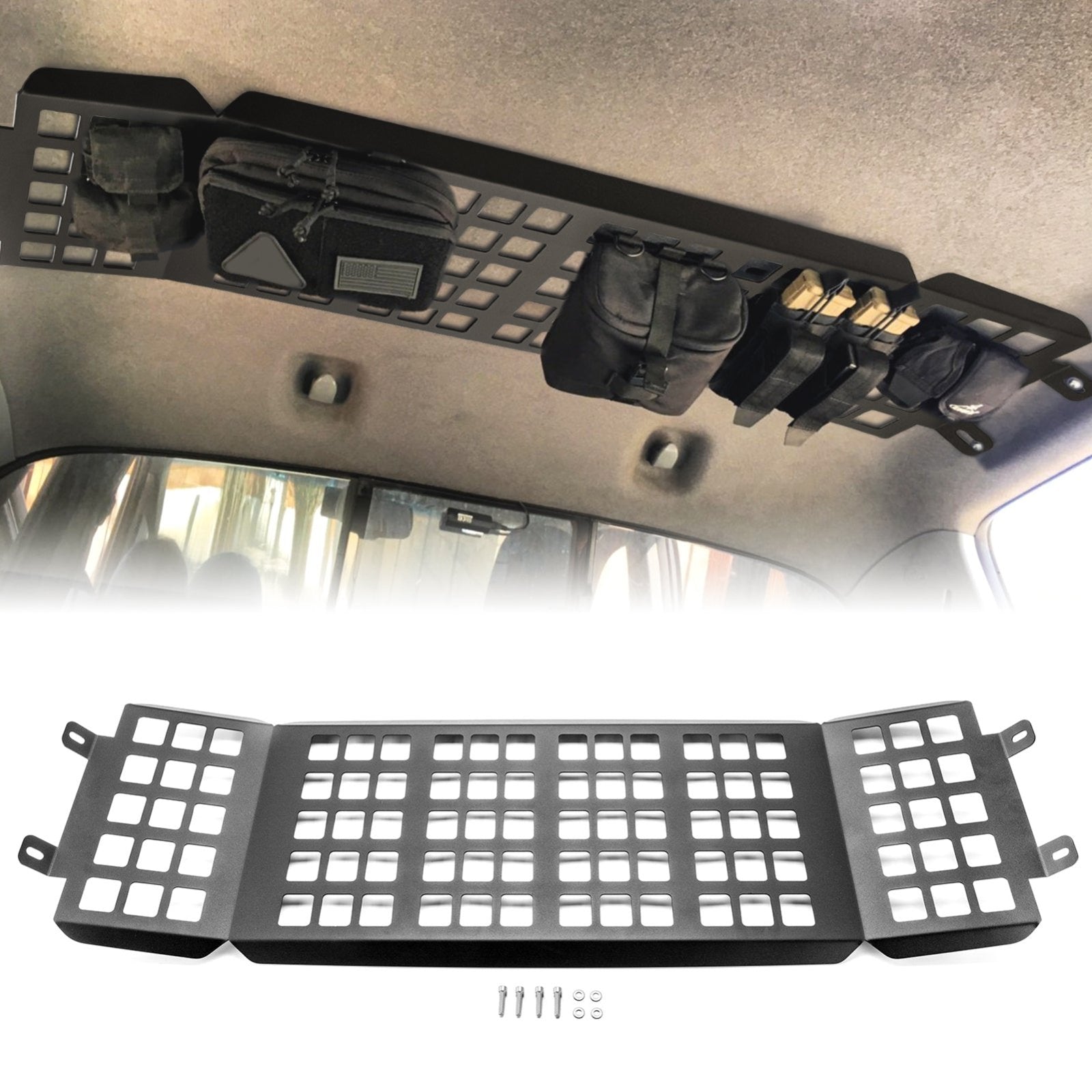 2005-2015 Toyota Tacoma 2nd Gen Double Cab Overhead MOLLE Storage Steel Panel - Weisen