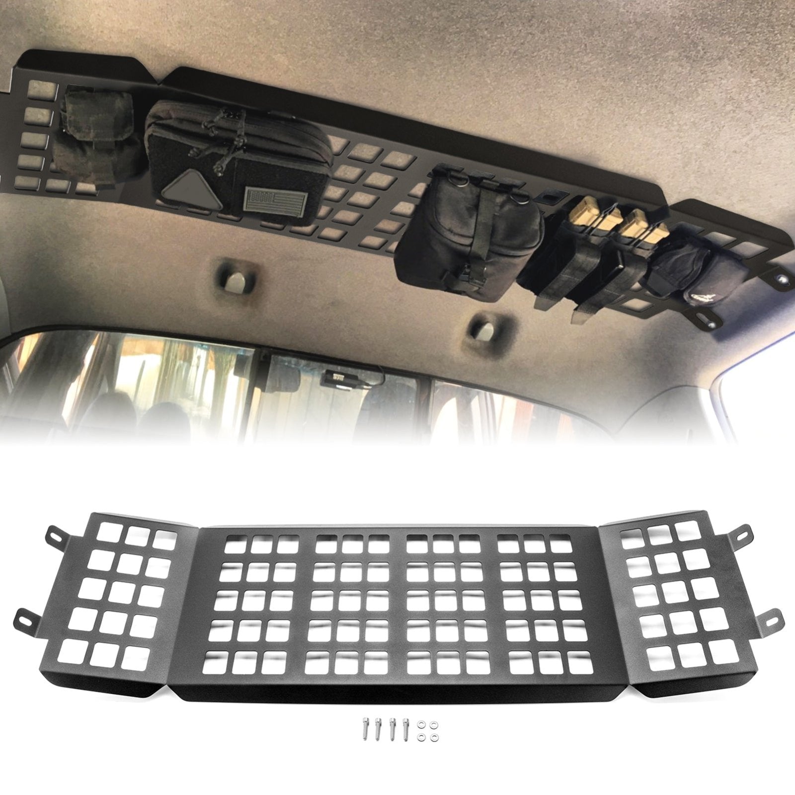 2005 - 2015 Toyota Tacoma 2nd Gen Double Cab Overhead MOLLE Storage Steel Panel - WeiSen - 70120009