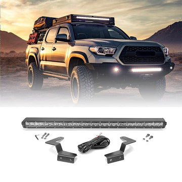 2005 - 2015 Toyota Tacoma 31" 150W LED Light Bar Grille Hidden Bumper Bracket Kit - WeiSen - ZT026+LED014+WI001 - A