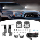 2005 - 2015 Toyota Tacoma Hood Ditch 40W High Power LED Light Pods Brackets Wire Kit - WeiSen - ZT089 - A+70201006+WI001