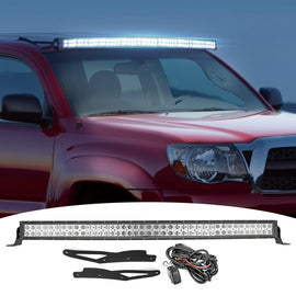 2005 - 2015 Toyota Tacoma Upper Windshield 42" Curved Light Bar + Mount Bracket Kit - WeiSen - 70101021+LED009 - A