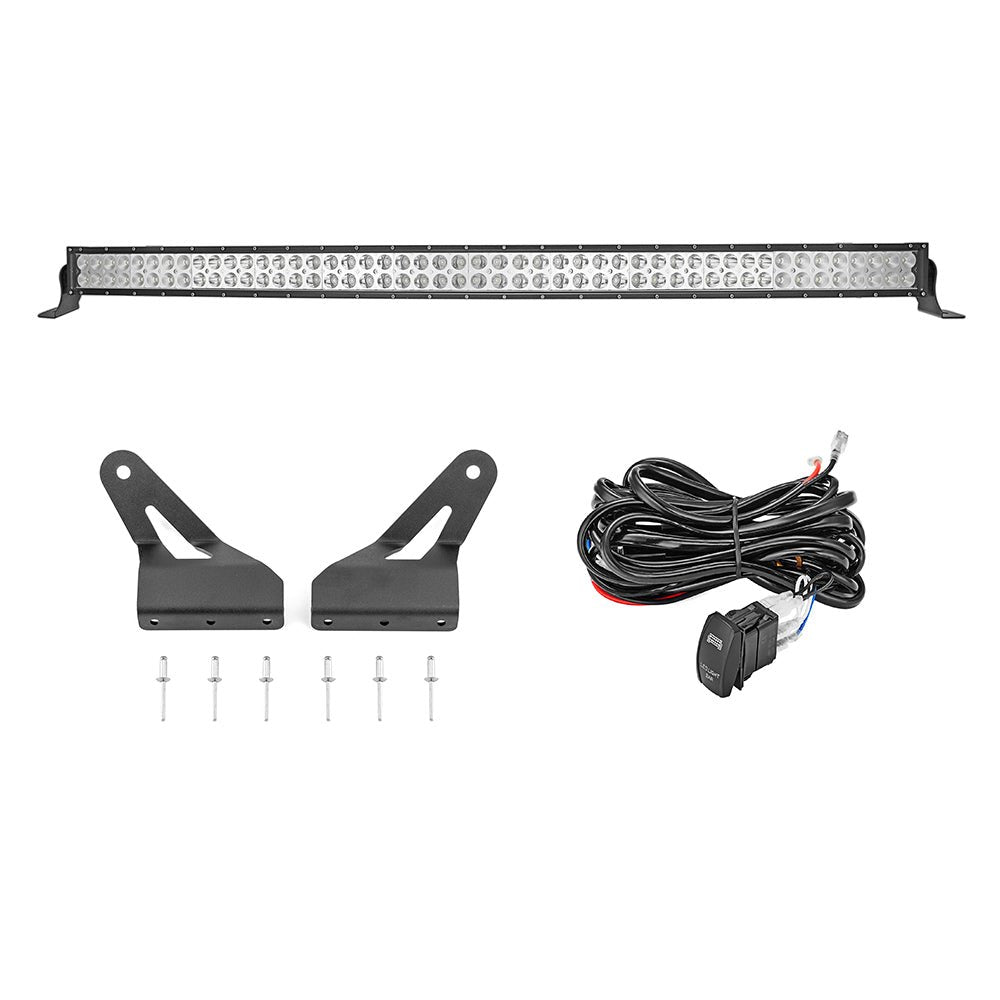 2005 - 2021 2nd Gen Nissan Frontier Upper Windshield 50" 288W Curved LED Light Bar Kit - WeiSen - 70101039+70202010+70203004