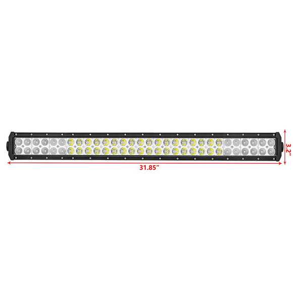 2007 - 2014 Toyota Cruiser FJ Lower Bumper 32" 180W Straight LED Light Bar w/ Mount Brackets & Wiring Kit - WeiSen - ZT026+LED005+WI001 - A