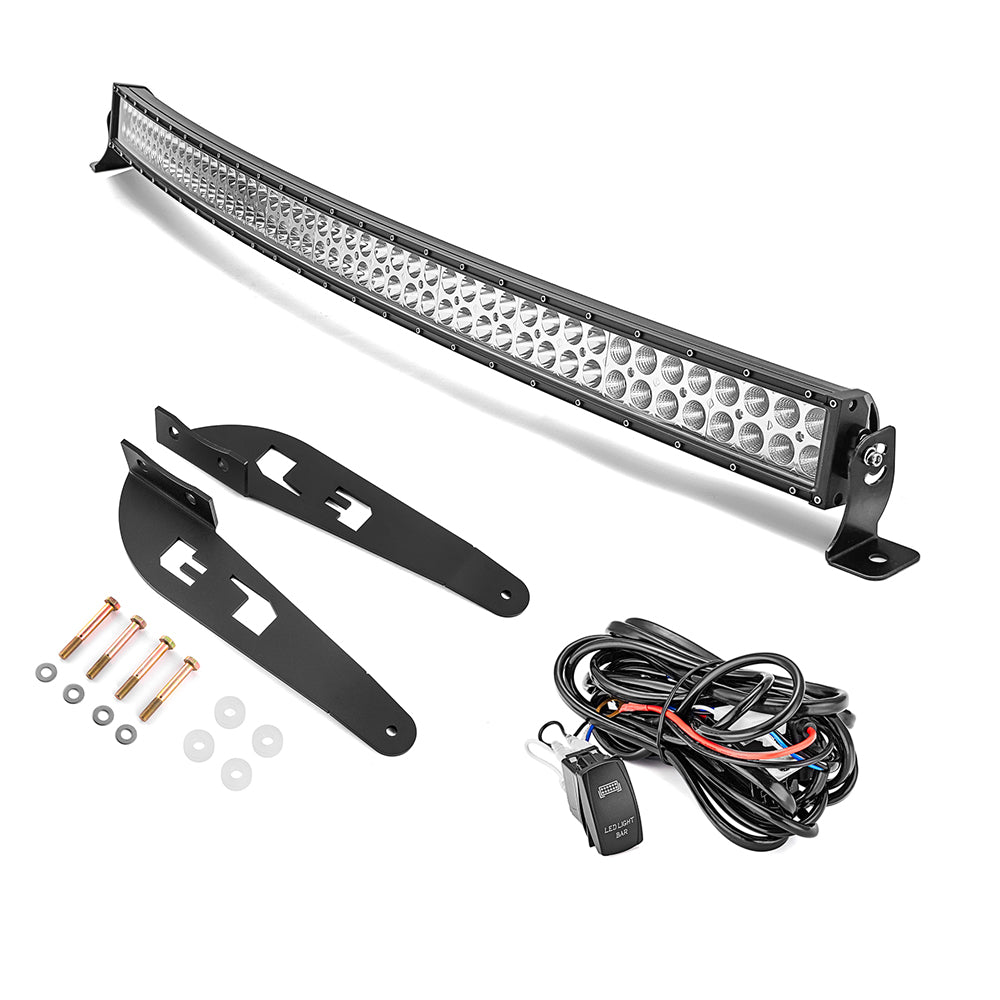 2007-2014 Toyota FJ Cruiser Roof 50" 288W Curved LED Light Bar Bracket Mount Kit - Weisen