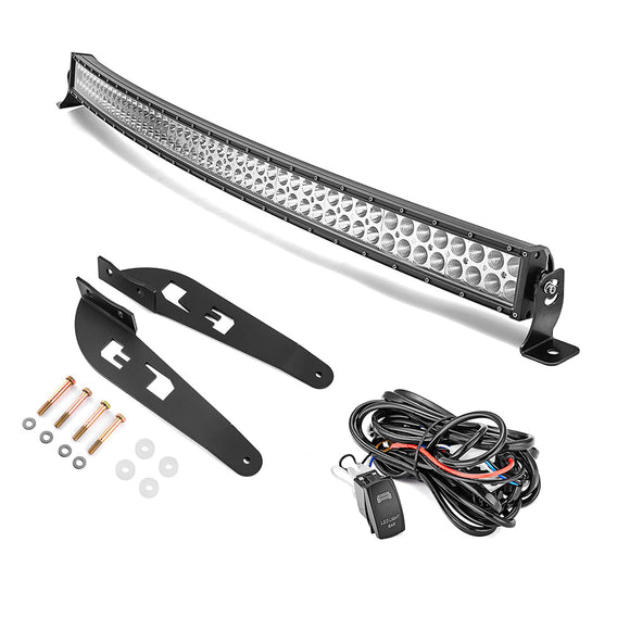2007 - 2014 Toyota FJ Cruiser Roof 50" 288W Curved LED Light Bar Bracket Mount Kit - WeiSen - 70101036+70202010+70203004