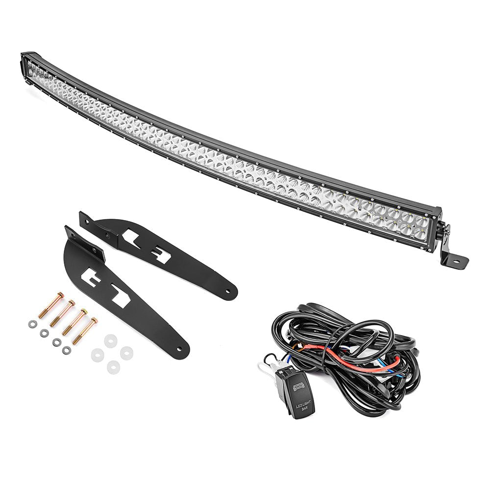 2007-2014 Toyota FJ Cruiser Roof 52" 300W Curved LED Light Bar Bracket Mount Kit - Weisen